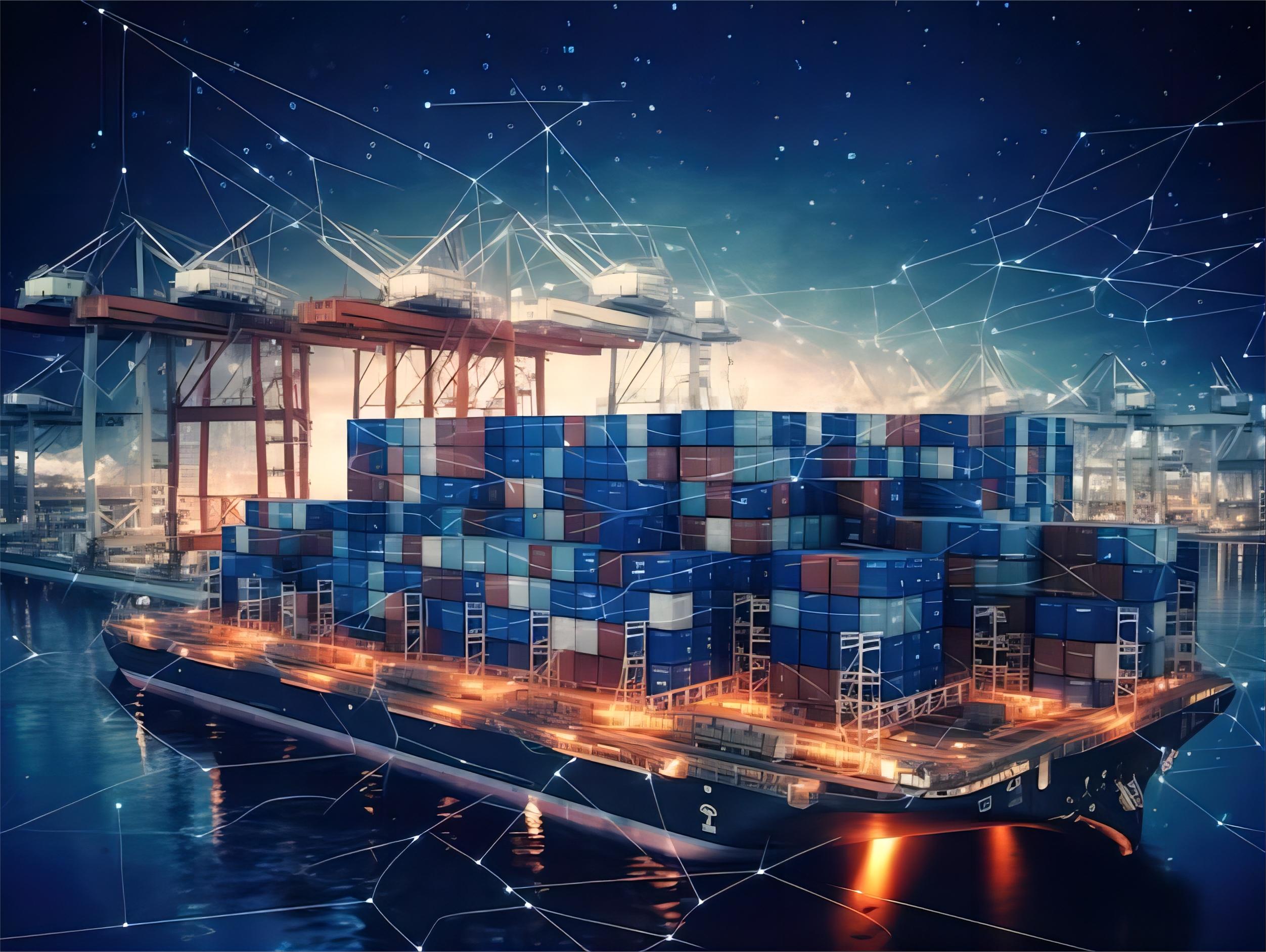 Freight train and cargo ship representing rail and sea freight options