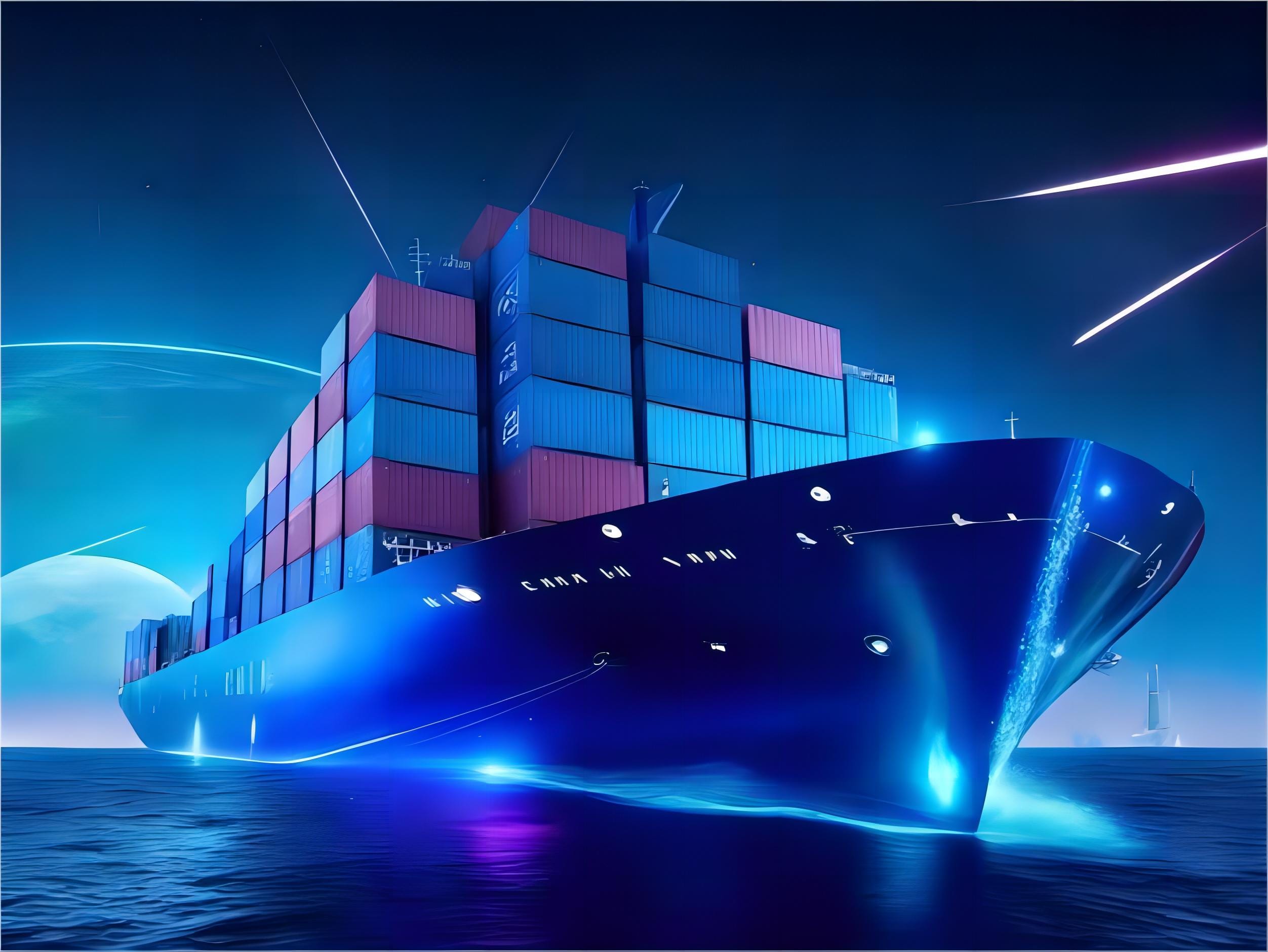 Cargo ship at sea representing global logistics routes