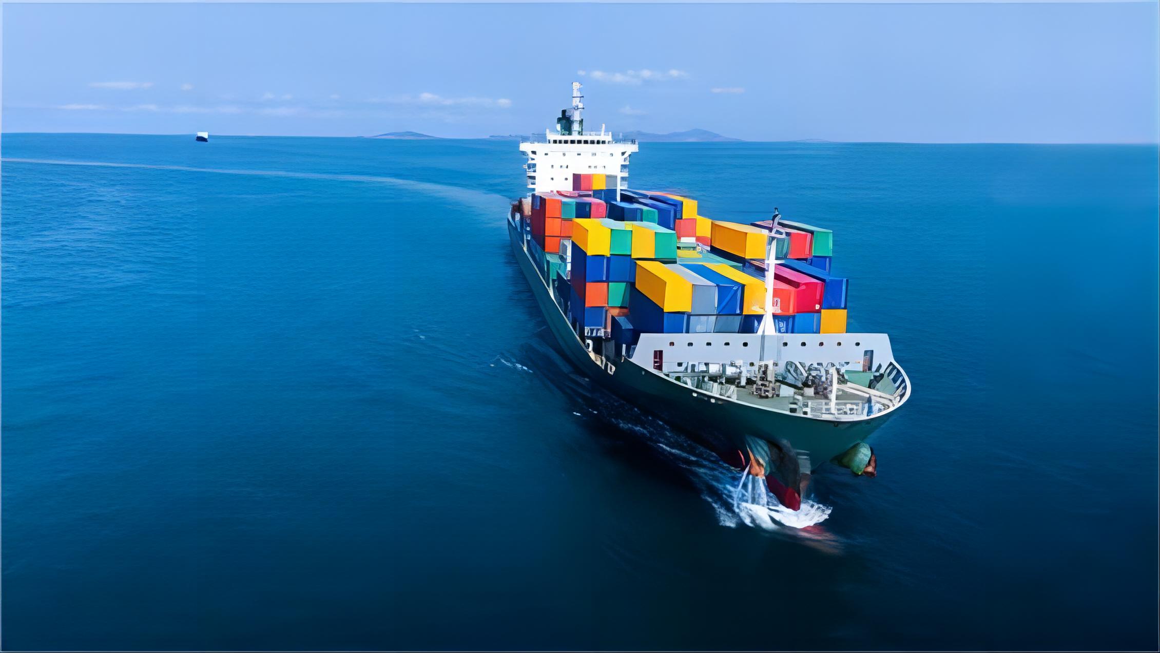 Cargo ship transporting containers for customs clearance China by sea UAE