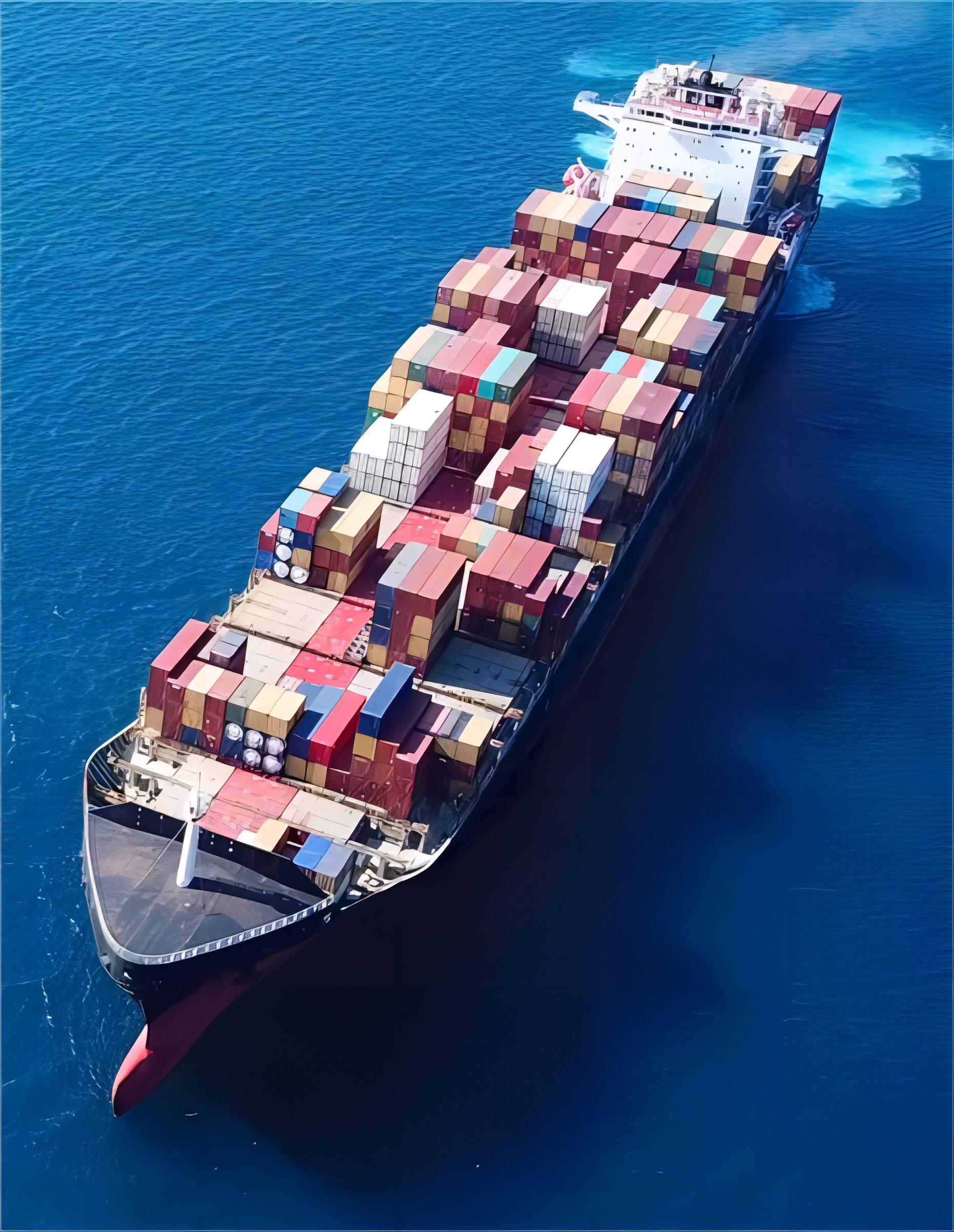 Global logistics map showing China to USA shipping routes with tracking indicators