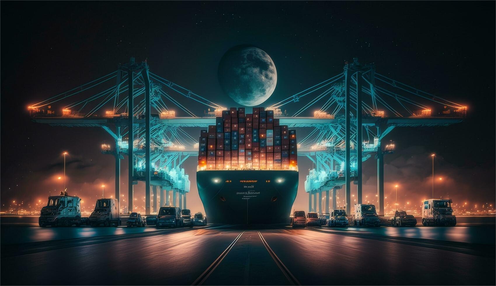 Warehouse worker organizing inventory for global shipping