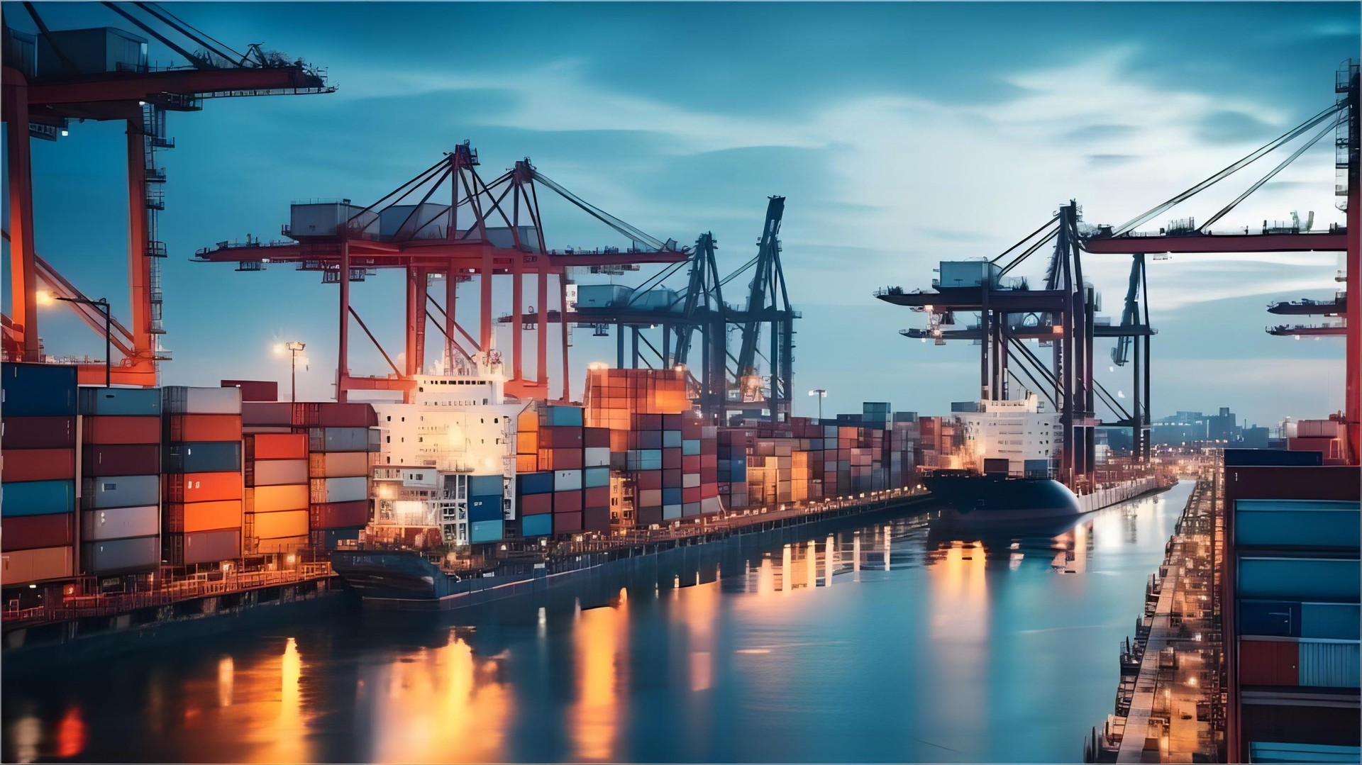 Cargo ship and airplane representing global logistics