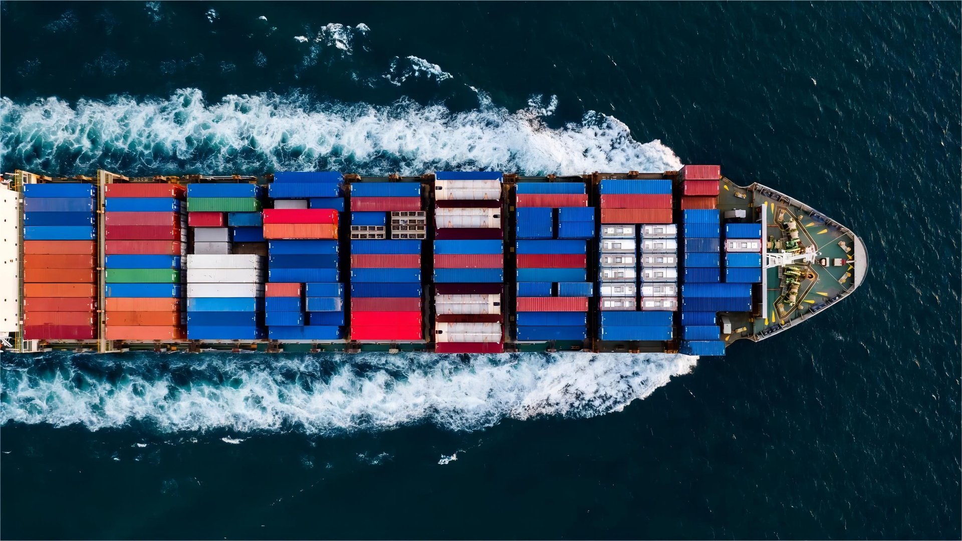 Container ship at port representing sea freight services from China