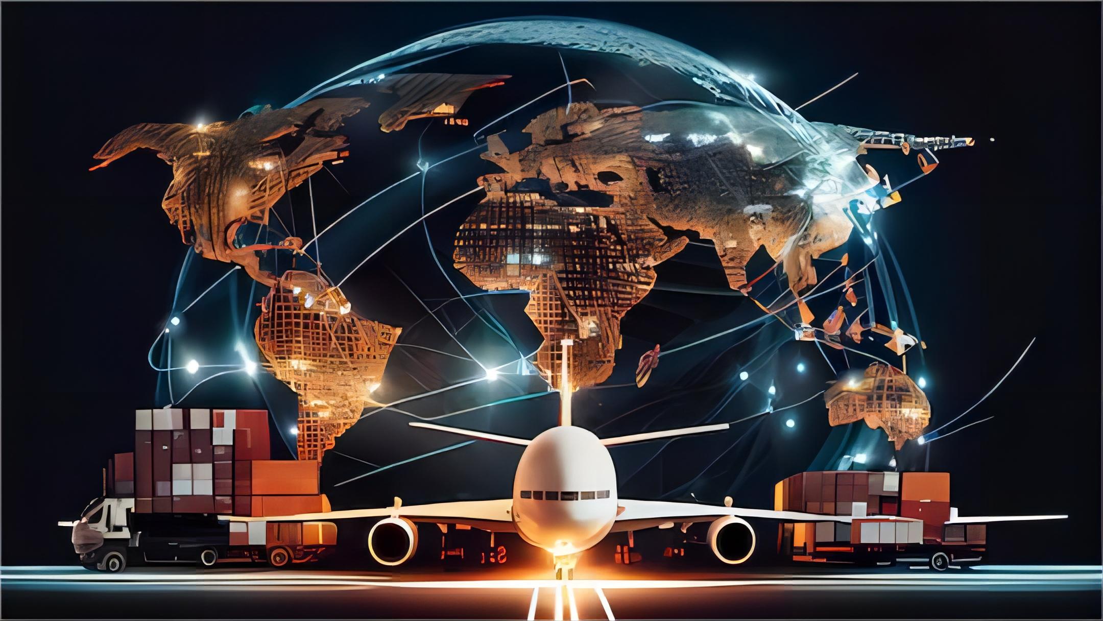 Global logistics team managing international shipments